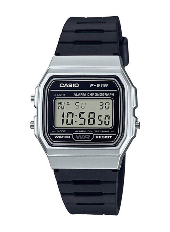 

Casio Casual Digital Watch for Men with Resin Band, Water Resistant, F-91WM-7AEF, Black-Clear