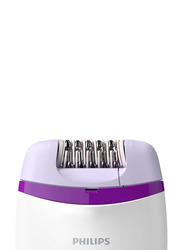 Philips Satinelle Essential Corded Compact Epilator, BRE225/01, White/Purple