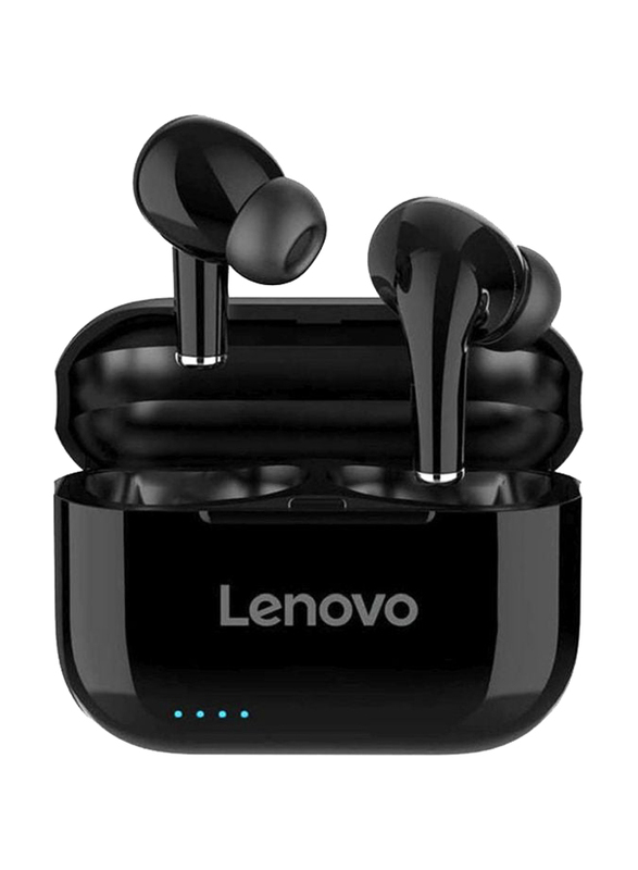 Lenovo LP1S Wireless In-Ear Earbuds with Mic & Charging Case, Black