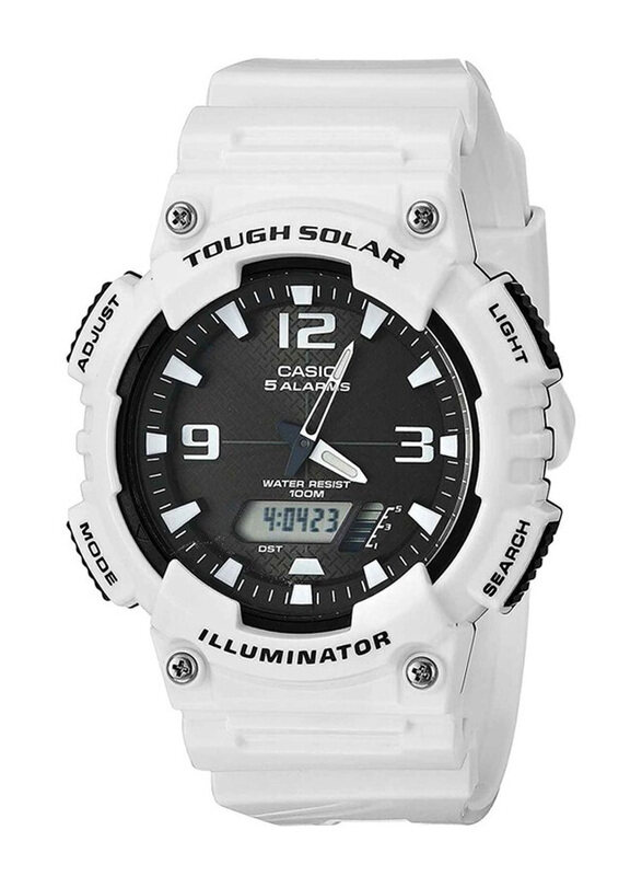 

Casio Youth Analog-Digital Watch for Men with Resin Band, Water Resistant, AQ-S810WC-7AV, White-Black