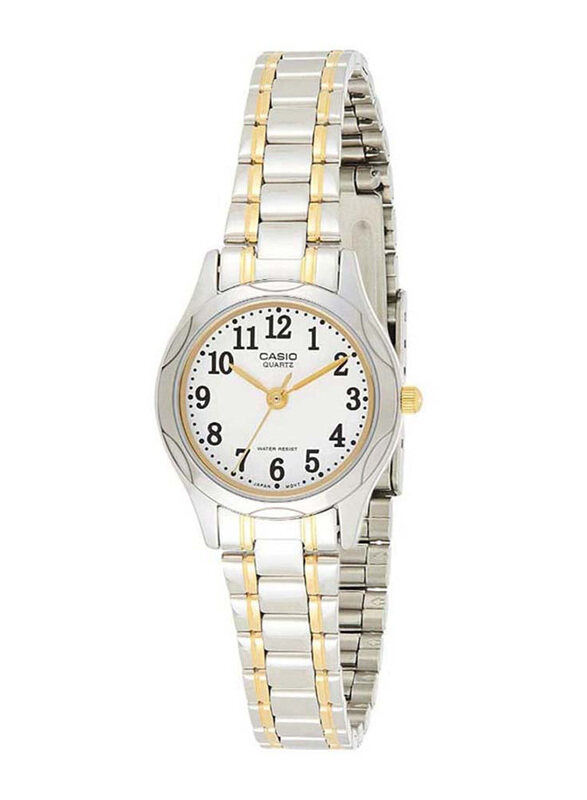 

Casio Analog Watch for Women with Stainless Steel Band, Water Resistant, LTP-1275SG-7BDF, Silver/Gold-White