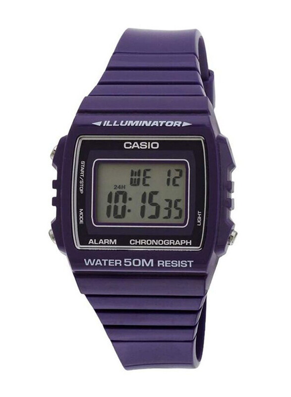 

Casio Digital Watch Unisex with Resin Band, Water Resistant, W-215H-6AVDF, Purple-Transparent