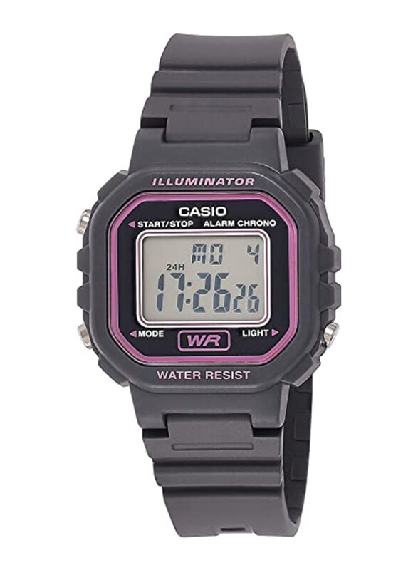 

Casio Digital Watch for Women with Resin Band, Water Resistant, LA-20WH-8AEF, Black-Grey