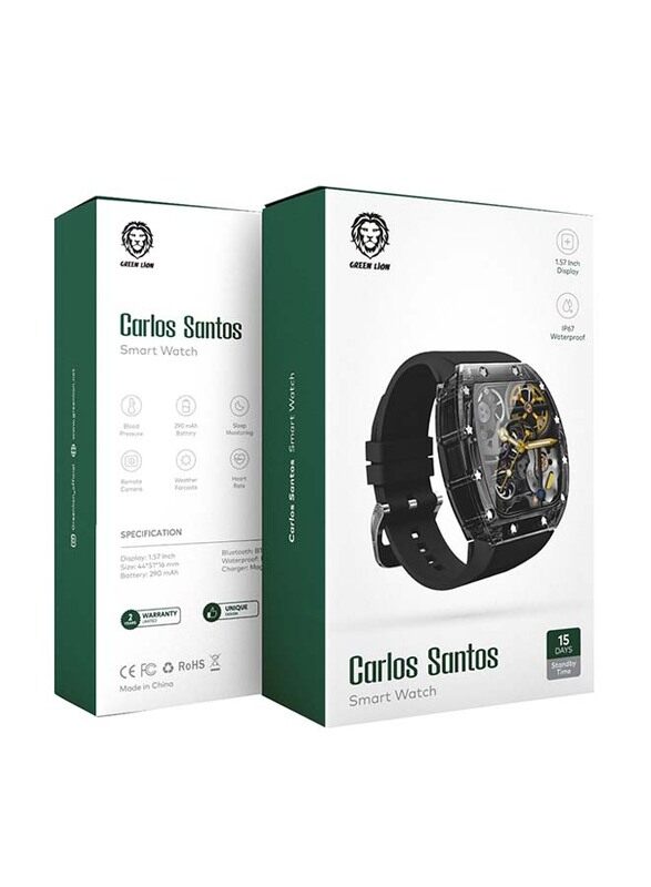 

Green Lion Carlos Santos Unique Design 39.87mm Smart Watch with Remote Camera, Black