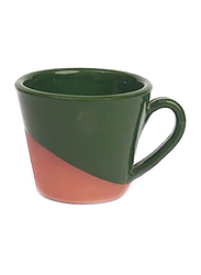 Falez 280ml Beyiglu Inner Half Outer Glazed Coffee Mug, Green/Orange