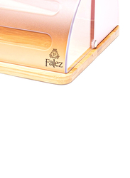 Falez Wooden Bread Box with a Paper Towel Holder, Pink