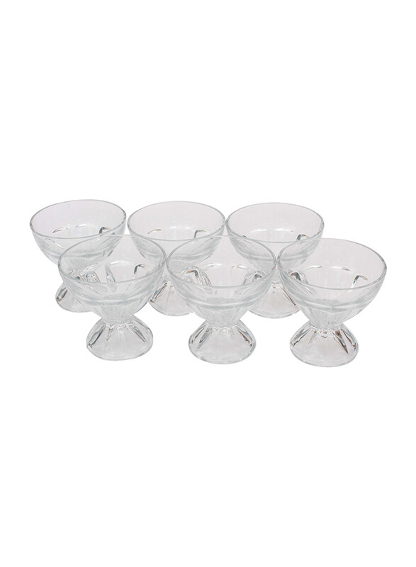 

Cityglass 6-Piece Large Luxor Ice Cream Cup Set with Gift Box, Clear