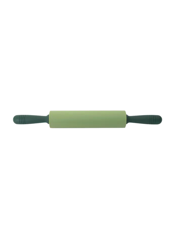 Falez Extremely Durable and Non Stick Silicone Rolling Pin, Green