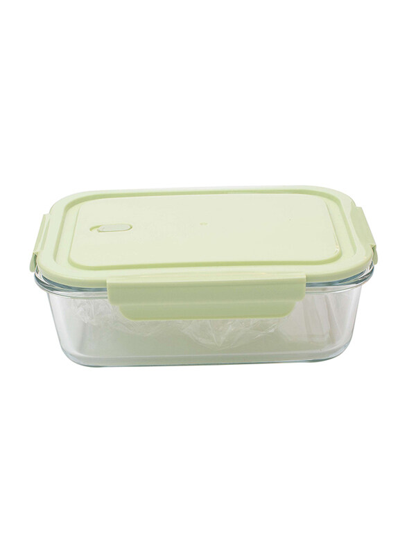 

Falez Rectangle Ideal Store Plastic Lid Container, 370ml, 15 x 11 x 5cm, Green/Clear