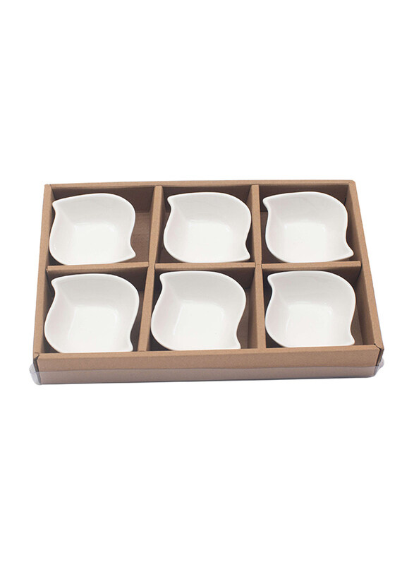 

Falez 6-Piece Oval Shape Ceramic Bowl Set, White