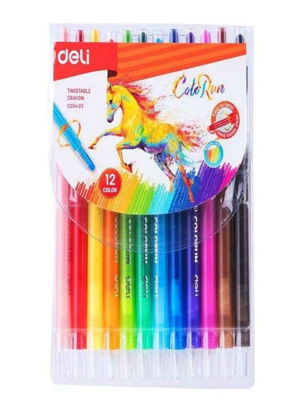 

Deli 12-Piece Twistable Crayon Set, Multicolour