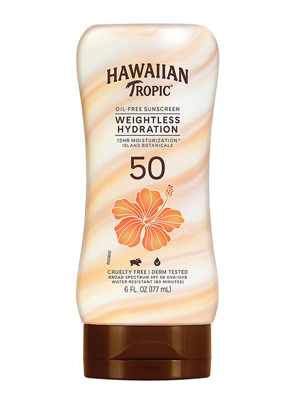 Hawaiian Tropic Silk Hydration Weightless SPF 50 Sunscreen Lotion, 177ml