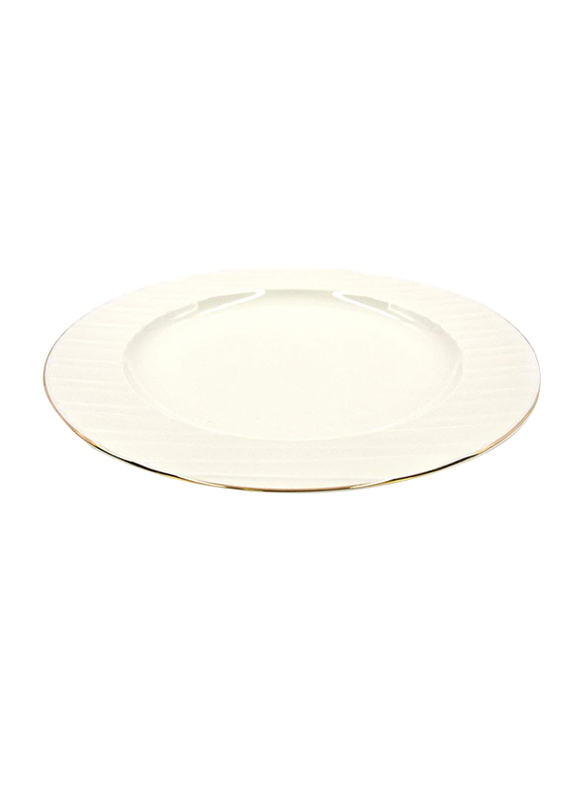 Qualitier 34cm Round Plate, Gold/White