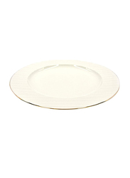Qualitier 34cm Round Plate, Gold/White