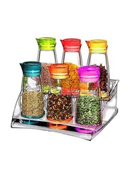 Hec Feliz Acrylic Spice Rack with Lid, 7 Pieces, Multicolour