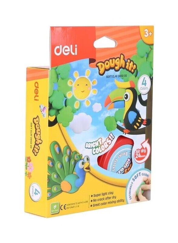 

Deli 4-Piece Soft Clay Set, Multicolour