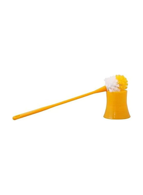 Classy Touch Toilet Brush with Holder, Yellow
