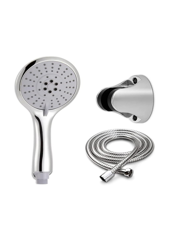 Rahalife Handheld Shower Head Set with Hose and Shower Head Holder, Silver