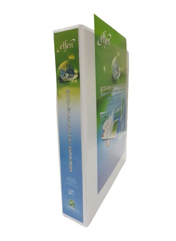 

Elfen Eco-Smart 2 PVC Ring Binder with 1.5-inch Spine, 9238D, White