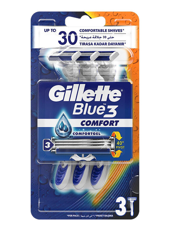

Gillette Blue 3 Comfort Gel Disposable Shaving Razor for Men, 3 Pieces