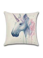 ACEIR 45 x 45cm Unicorn Printed Cotton Blend Cushion Cover, Multicolour