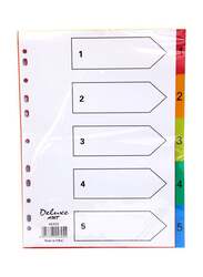 Deluxe PVC Colour Divider with Number, 1-5 Tab, 10-Piece, 46405, Multicolour