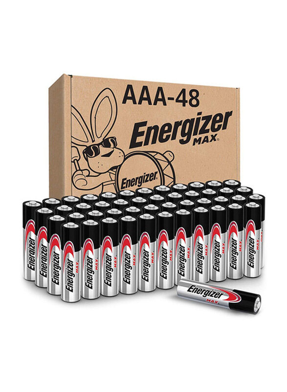 

Energizer Max AAA Alkaline Battery, 48 Pieces, Black/Silver