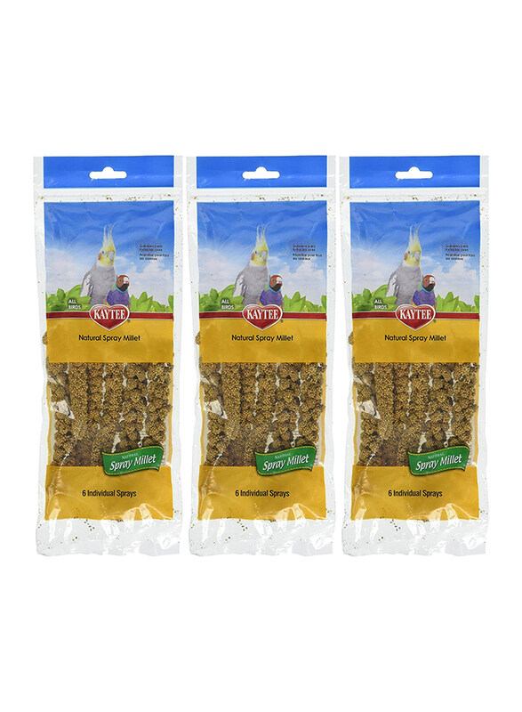 Kaytee Spray Millet Birds Dry Food, 3 x 6 Count