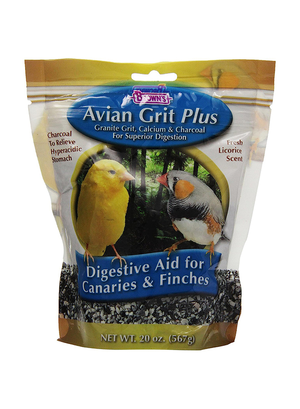 

Brown's Avian Grit Plus Digestive Aid for Finches & Canaries with Licorice Scent, 20 Oz, Multicolour