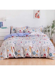 Aceir 6-Piece Microfibre Cararra Cover Set, 1 Duvet Cover + 1 Fitted Sheet + 4 Pillow Cases, King, Multicolour