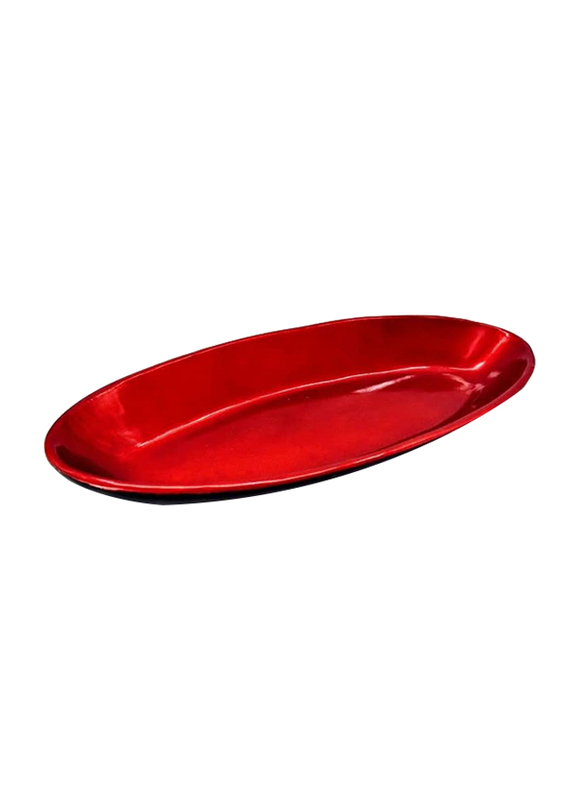LTR 32 x 16cm Lacquer Oval Plate, Red