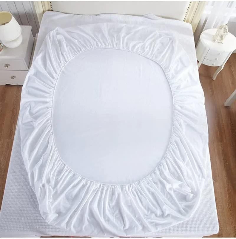Aceir Waterproof Mattress Protector Cotton Blend, 150 x 200 x 30cm, White