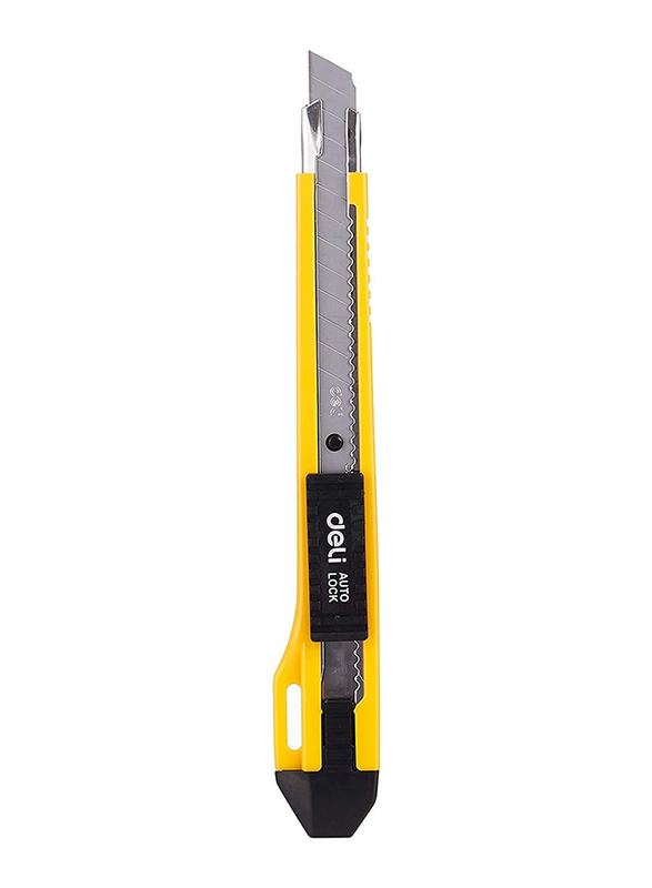 Deli E2031 9mm Cutter Knife, Yellow/Black
