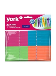 York 20 Pieces Staples Maxi Cloth Pin, 16 x 9 x 5cm, Multicolour