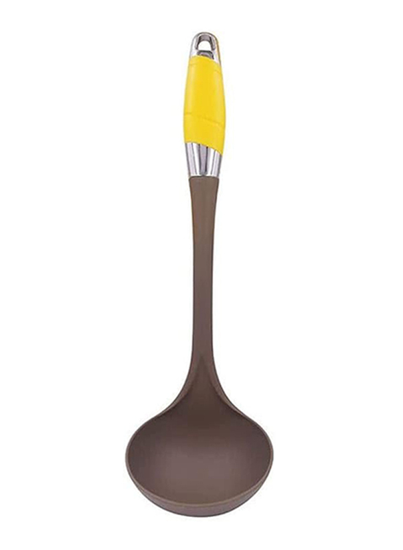 Classy Touch 13-inch Nylon Solid Serving Spoon, Grey/Yellow