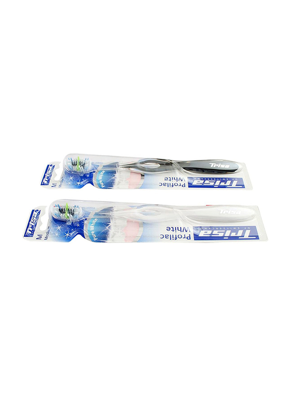 Trisa Profilac White Toothbrush, Medium, 1 Piece