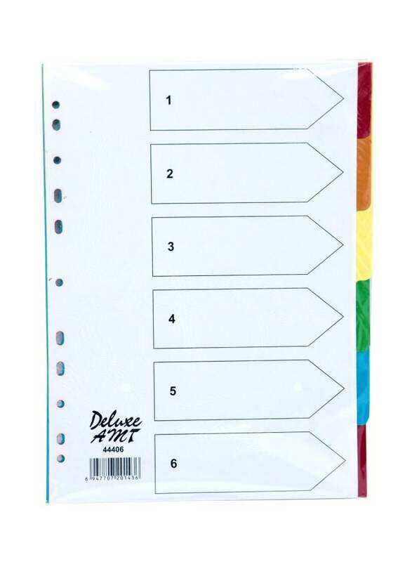 

Deluxe Manila Colour Divider without Number, 1-6 Tab, 10-Piece, 44406, Multicolour