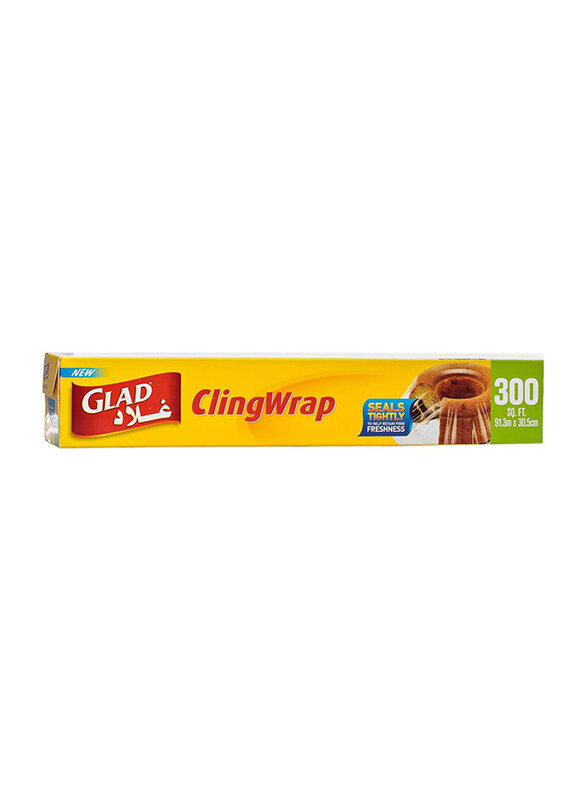 

Glad Plastic Cling Wrap, 91.3mx30.5cm, 300 Sq.Ft.