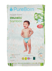 Pureborn Organic Bamboo Diapers Value Pack, Size 5, 12-16 kg, 44 Count