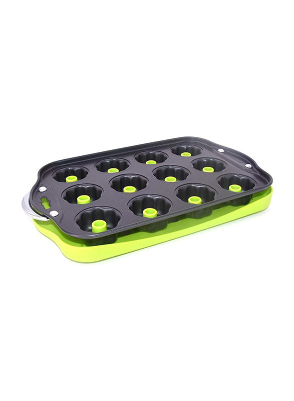 RL Industry 12 Cup Non-Stick Muffin Pan, CB00100, 35.5x21x4 cm, Black