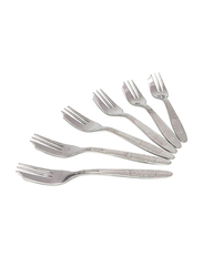 Kitchen Souq 6-Piece Flecha Cake Fork Set, 00840260000, Silver