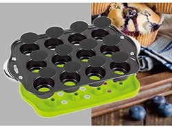 RL Industry 12 Cup Non-Stick Muffin Pan, CB00986, 35.5x21x4.8 cm, Black/Green