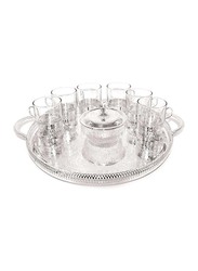 Queen Anne 8-Piece Round Tea Set with Sugar Dish & Spoon, ROMAN/6400, Clear