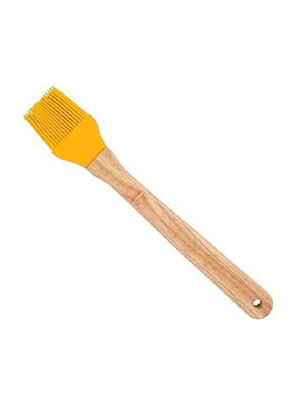 Classy Touch 29cm Silicone Pastry Basting Grill Barbecue Brush, Beige/Yellow