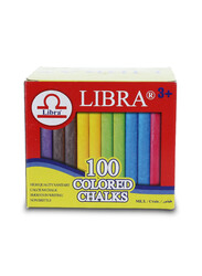 Rahalife Libra High Quality Dustless Chalks, Smooth Writting Calcium Chalks Non Brittle, 100 Pieces Box, Mluticolour