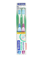 Trisa Focus Pro Clean Medium Toothbrush, 2 Pieces