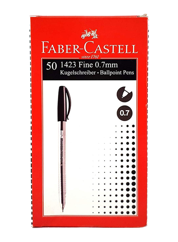 Faber-Castell 1423 Ball Pen 0.7mm Box of 50 Pices, Black