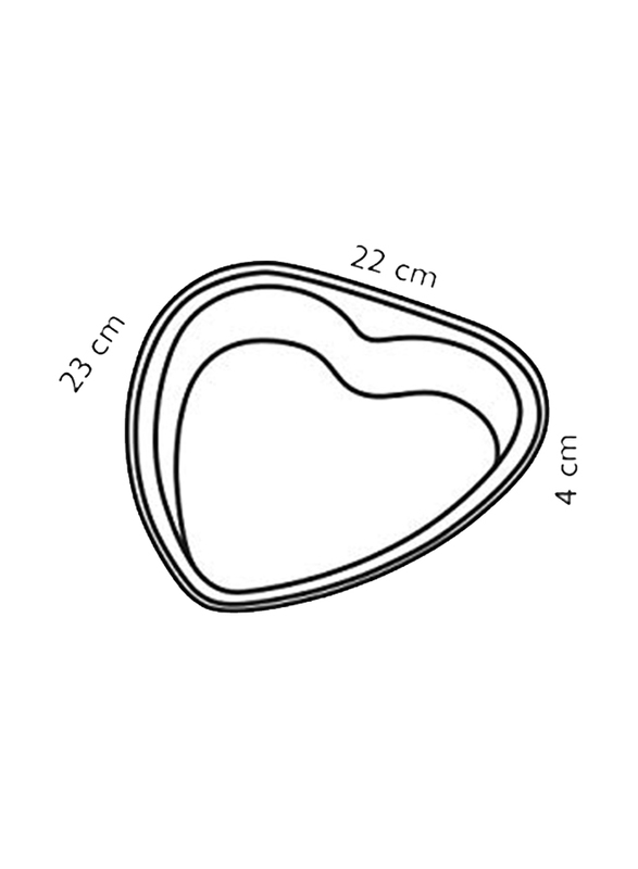 Tescoma 23cm Delicia Heart-Shaped Pan, 623160, 23.5x22.7x4 cm, Grey