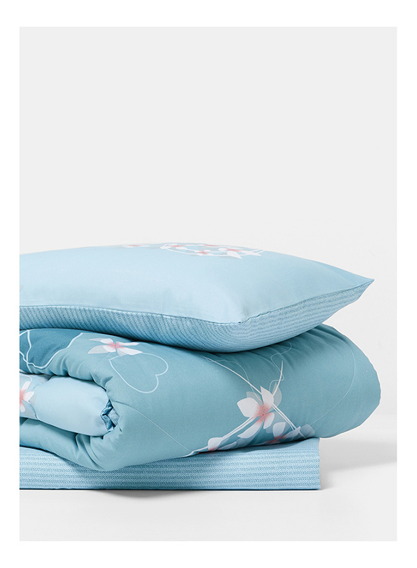 Aceir 3-Piece Comforter Set, Single, Blue