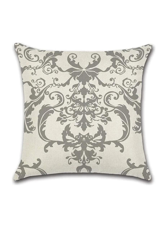 ACEIR 45 x 45cm Printed Cotton Blend Cushion Cover, Grey/Beige